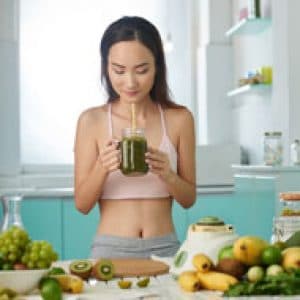 Ich trinke den Smoothie hauptsächlich zum <strong>Frühstück</strong>.